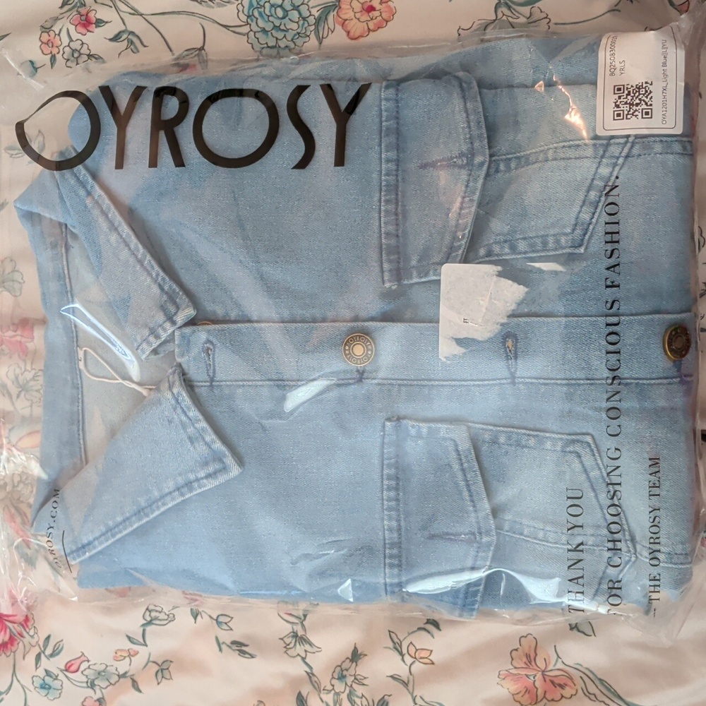 NWT Oyrosy Women's Blue Denim Jumpsuit